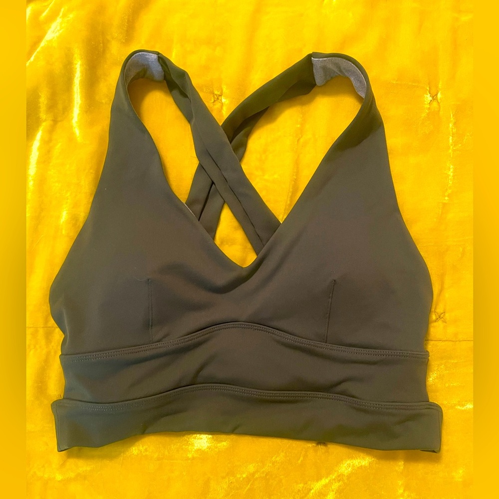 Born Primitive The Double Cross Sports Bra (Tactical Green) S